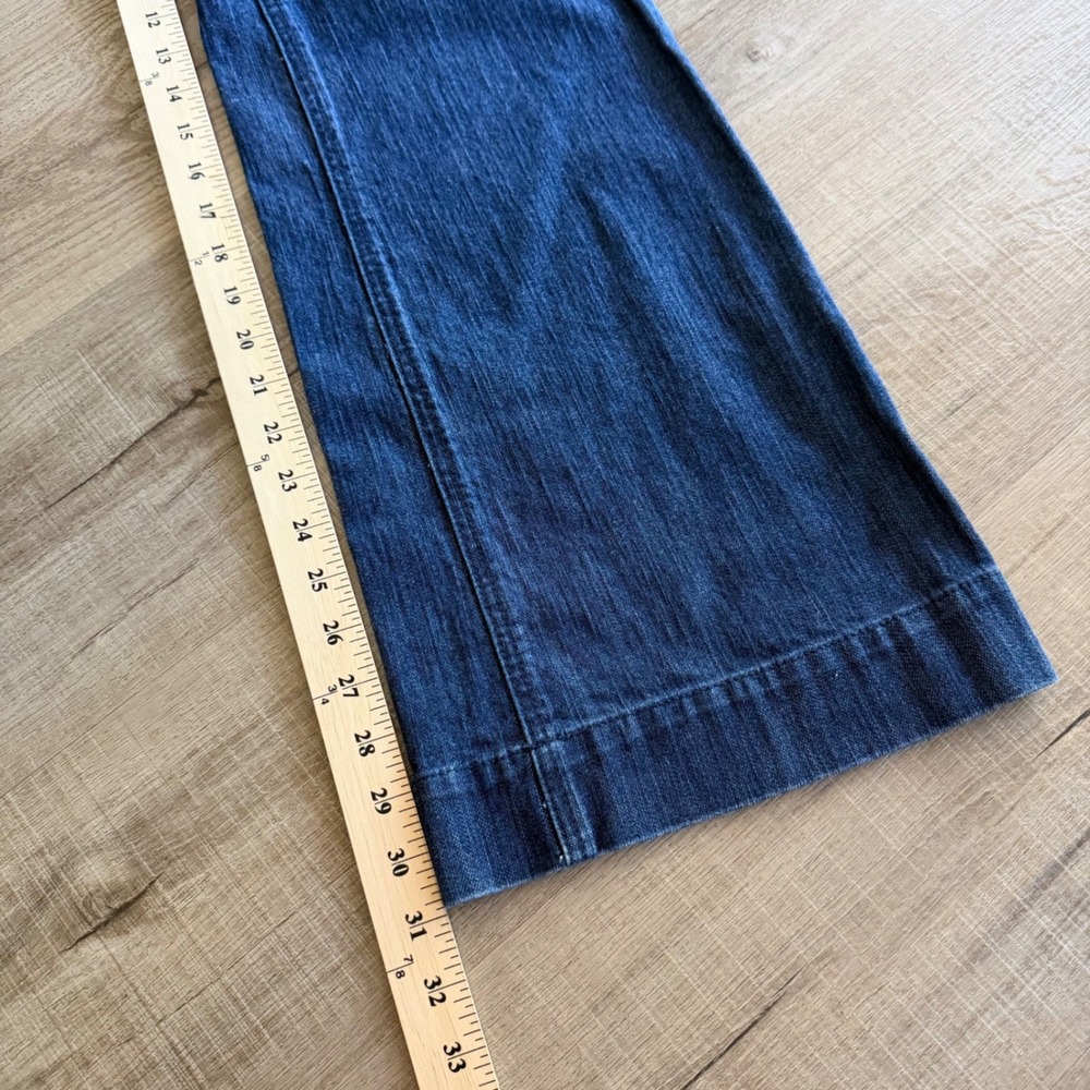 New York & Company 42nd St Trouser Wide Leg Jeans Dark Wash Blue Denim Womens 8 - Picture 5 of 8